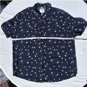 DENIM & FLOWER Short Sleeve Button Down Shirt Men's Floral Print